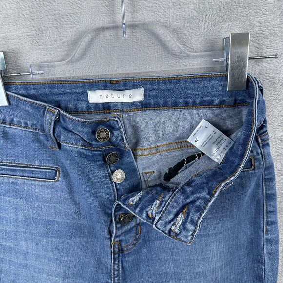 Nature Flare Leg Jeans Womens Size 26 Mid Rise Button Fly Coin Pockets Blue - Picture 5 of 12